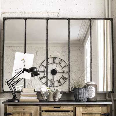 Miroir indus en métal L 180 cm CARGO VERRIÈRE