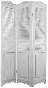 PARAVENT BOIS 3 PANNEAUX CERUSE BLANC 40 5x2 5x188 PARAVENT BOIS 3 PANNEAUX CERUSE