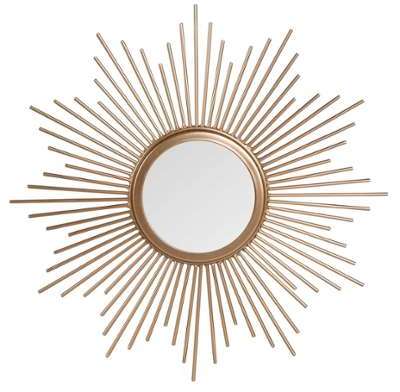 Miroir soleil en métal doré D33
