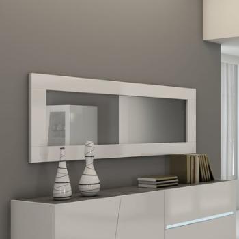 Miroir mural blanc laqué design LIZEA