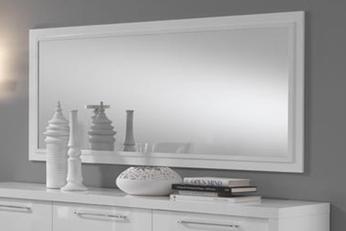 Miroir mural rectangulaire blanc laqué brillant de
