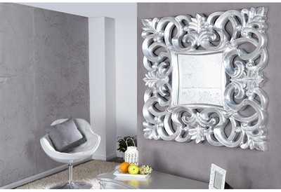 Miroir mural style baroque en forme carré coloris
