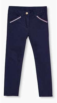 Pantalon stretch brodé, taille ajustable