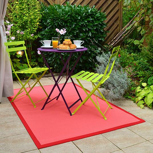 Tapis extérieur PVC tressé - Rose Corail - 160 x 2