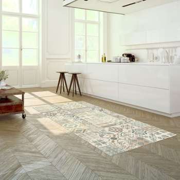 Tapis Vinyle - PVC - Imitation Carreaux de ciment naturel Tapis Vinyle - PVC - Imitation