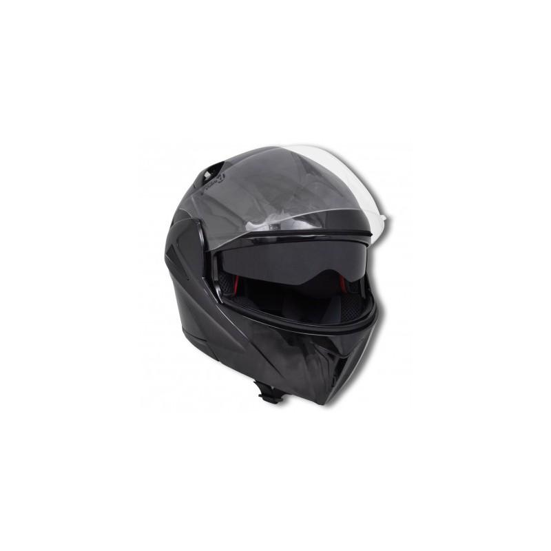 Casque de moto Noir XL Double visière