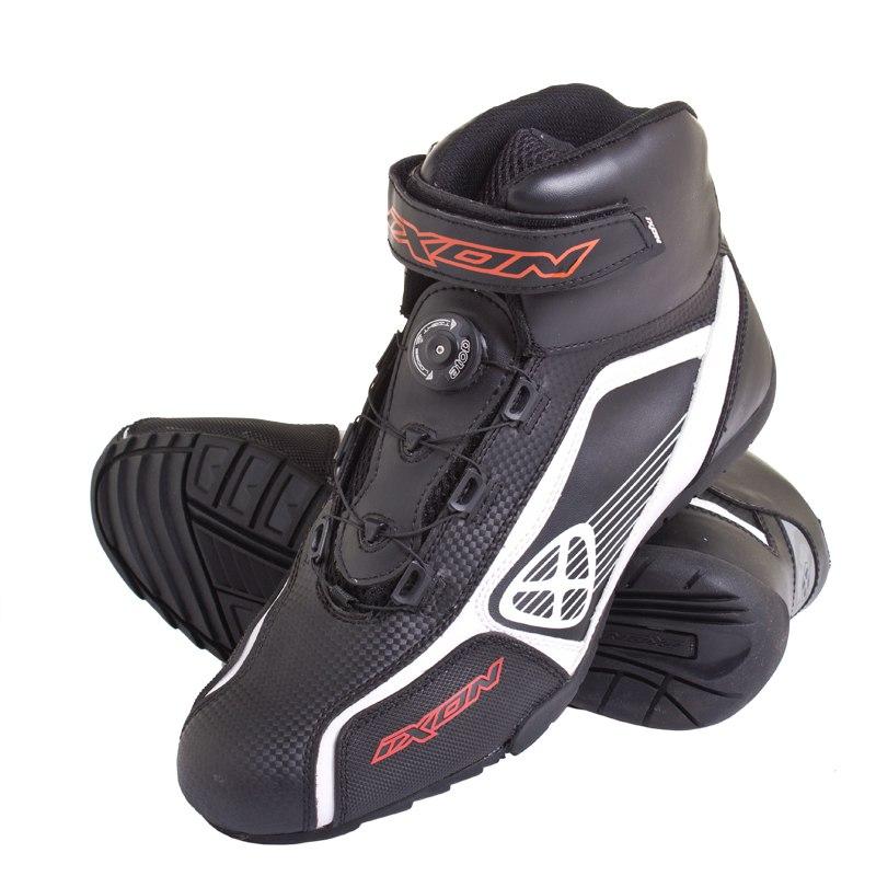Baskets moto Ixon ASSAULT noire blanc rouge