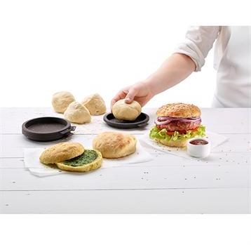 4 Moules pain à burgers maison en silicone Lekue