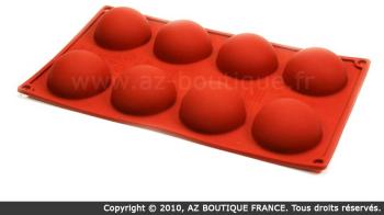 Moule flexible en silicone - 8 demi-sphères - Moul