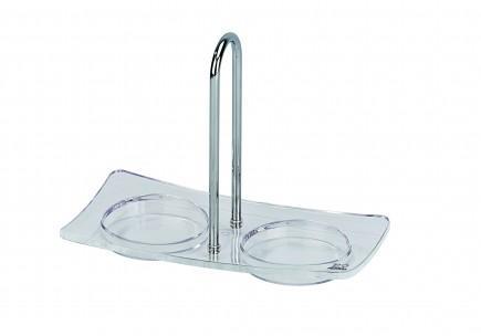 Plateau transparent Linéa pour sel et poivre