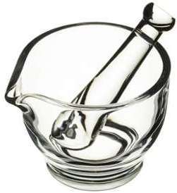 Mini mortier et pilon en verre