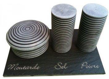 Service Sel, Poivre, Moutarde, Pierres hautes, par