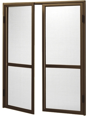 Moustiquaire porte battante aluminium marron 150xh