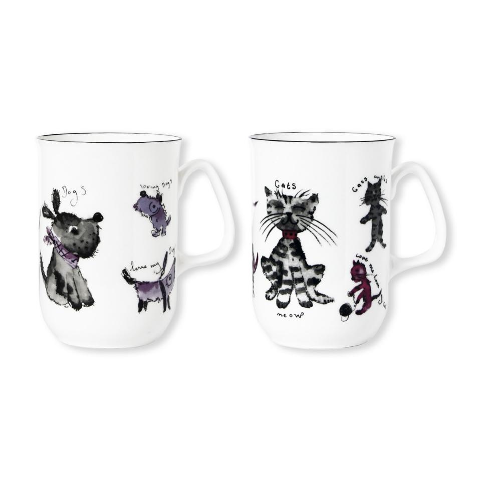 JOLI MUG Chien et chat Boite de 6 mugs assortis