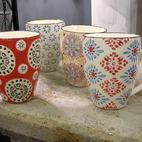 Mugs en céramique (par 4) Bohemian Chehoma 13 x 9