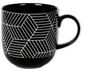 Mug motifs graphiques en porcelaine 32cl - Lot de