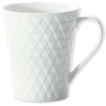 Mug blanc en porcelaine motifs triangles 25cl