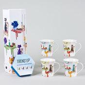 Mug en porcelaine 30 cl - Coffret de 4 ACCORDEON Minous Mug en porcelaine 30 cl -