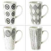 Mug en porcelaine à motifs noir et blanc 54cl - Co