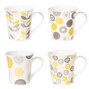Mug en porcelaine 35cl - Coffret de 4 JAIPUR Gris