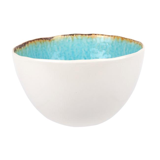 Bol rond blanc et bleu lagune 14cm - A lunité - L