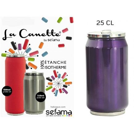 Mug isotherme canette 25 cl inox violet