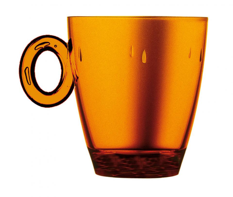 Mug ambre 33cl en polycarbonate - Lot de 6 - Polycarbonate Mug ambre 33cl en polycarbonate