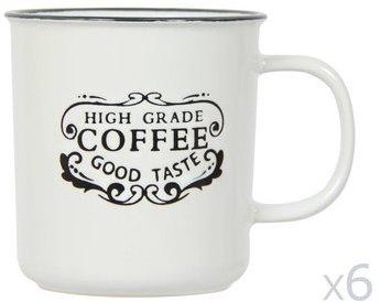 Mug en grès effet émail décoré - Lot de 6 pièces C