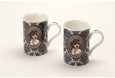 Les Cakes de Bertrand set de 2 mugs Chien Poppy