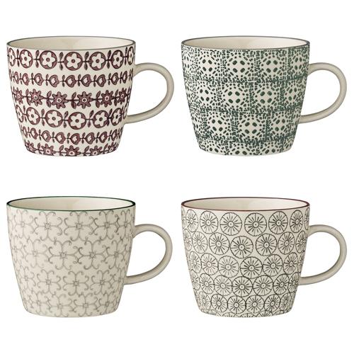 Tasse en céramique avec motifs colorés (par 4) Kar
