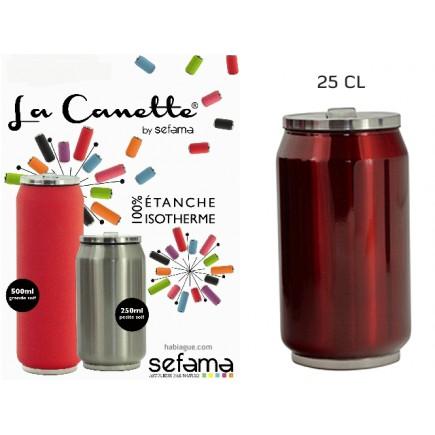 Mug isotherme canette 25 cl inox rouge