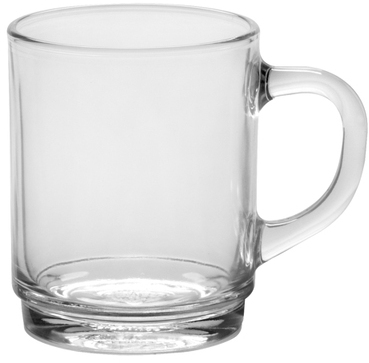 Mug transparent 26 cl en verre trempé (par 6) Vers
