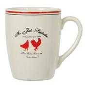 Mug en porcelaine 30cl blanc/rouge - Lot de 6 AU J