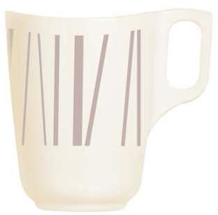 Mug 30cl beige en zenix avec motifs baguette taupe Mug 30cl beige en zenix avec