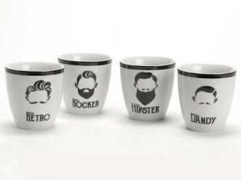 Mug en porcelaine D.8cm motif hommes barbe Hipster
