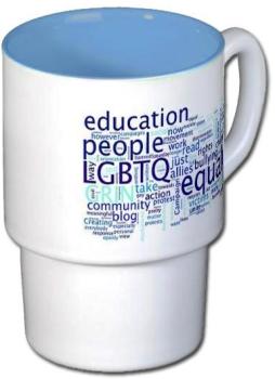 Mug empilable bleu personnalisable Mug empilable bleu personnalisable