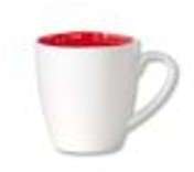 Mug Terana blanc rouge 18 cL en faïence x6 - Bruno Mug Terana blanc rouge 18