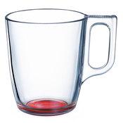Mug en verre transparent fond coloré 25cl - Lot de