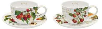 Coffret de 2 tasses à café+soucoupes Fruits du jar