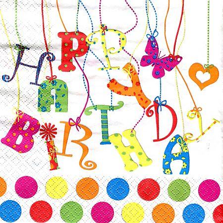 Serviettes en papier Happy Birthday