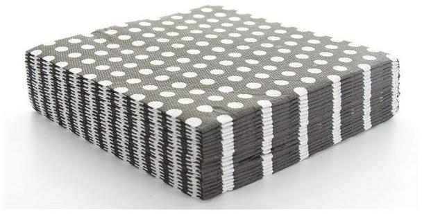 Serviettes en papier à pois 2 plis Noir x 20 pièce