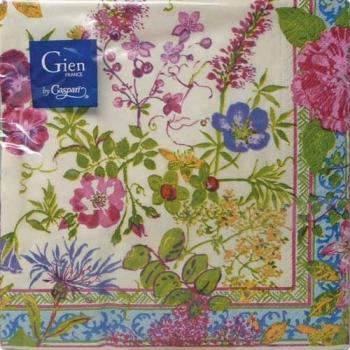 Serviette en papier motif fleuri Millefleurs (lot de Serviette en papier motif