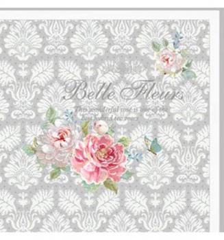 Serviettes en papier décorées de roses. 20 pieces