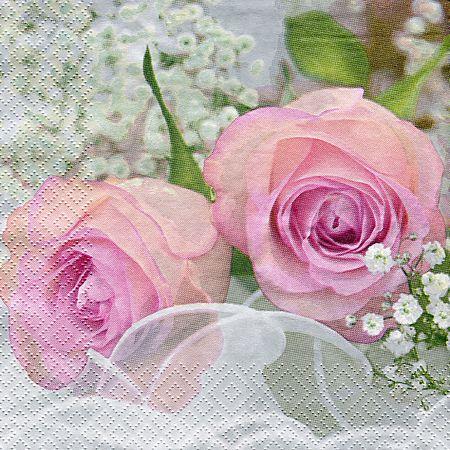 Serviettes en papier Rose