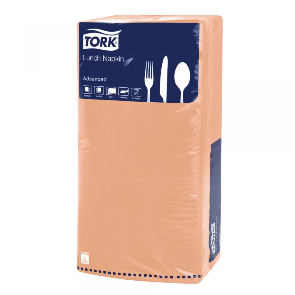 200 serviettes de table Lunch Tork saumon