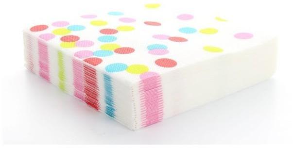 Serviettes en papier à pois 2 plis Coloré x 20 piè