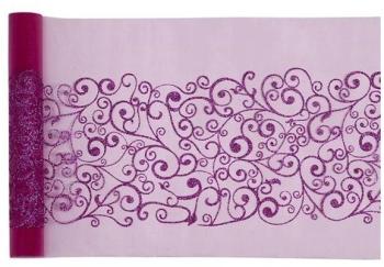 Chemin de table arabesque Rose fushia