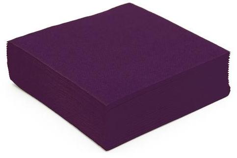 Serviette cocktail papier micro gaufrée prune (38 cm) Serviette cocktail papier