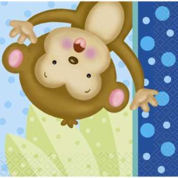 16 Petites Serviettes Ouistiti Baby Boy