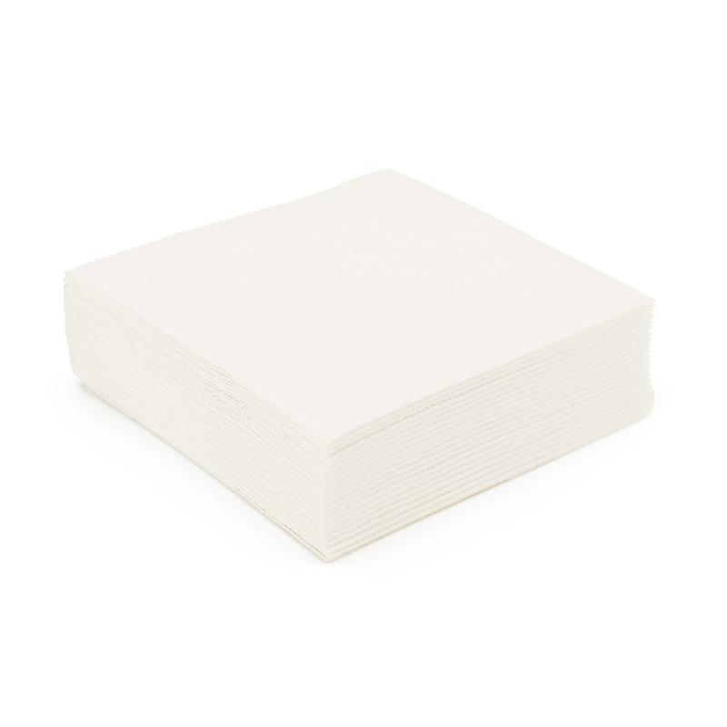 Serviette cocktail papier micro gaufrée blanc (25 cm) Serviette cocktail papier